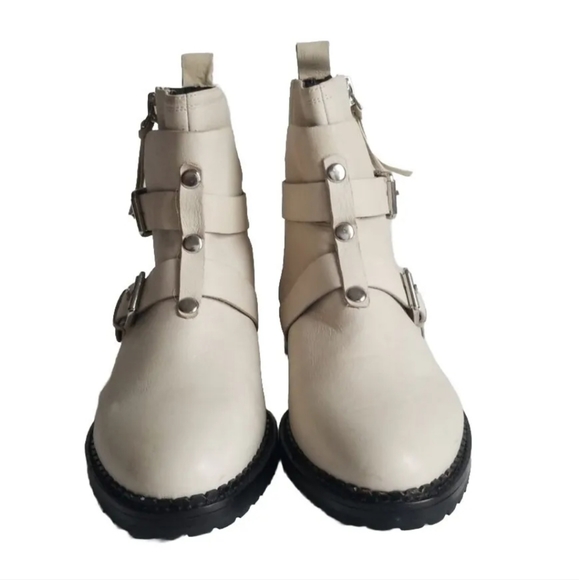 Rebecca Minkoff Women Off White Boots Buckle Size US 7 M EU 37 New - Picture 3 of 13